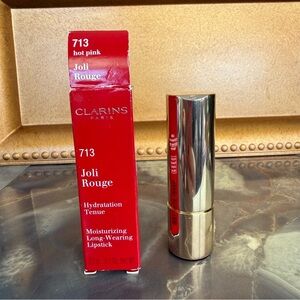 NEW Clarins Joli Rouge Hydration Long Wearing Lipstick in Hot Pink - #713
